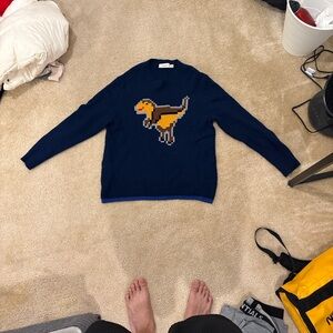 Coach Men's Navy Pixel Dino Crewneck Sweater
